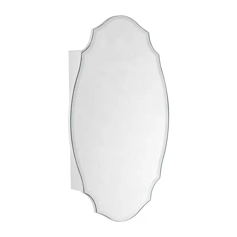 20 in. W x 30 in. H Armoire à pharmacie murale sans cadre, irrégulière et cintrée, avec miroir biseauté