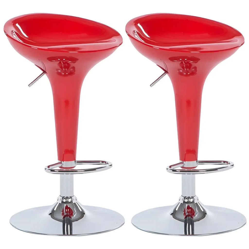 Drehbarer Barhocker aus Kunststoff und Chrom, höhenverstellbar