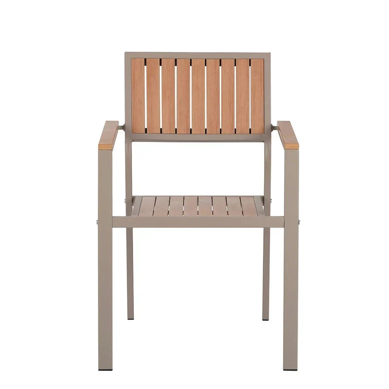 7-delige uitschuifbare eethoek voor buiten met uitschuifbare tafel en 6 stoelen met armleuningen