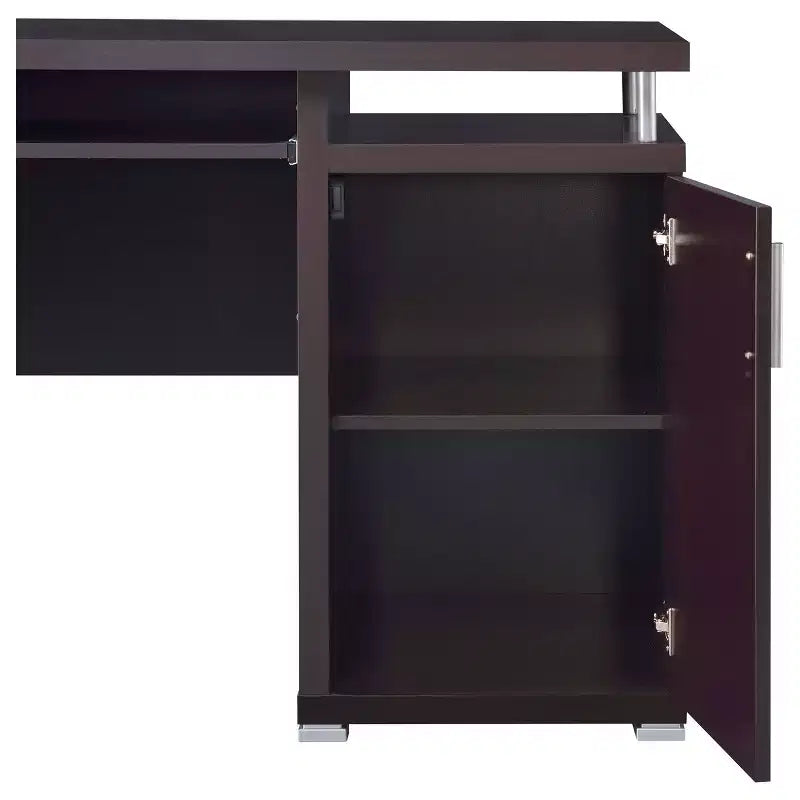Scrivania in legno da 55 con 2 cassetti, 1 armadietto, 1 ripiano aperto e anta, per ufficio domestico o studio