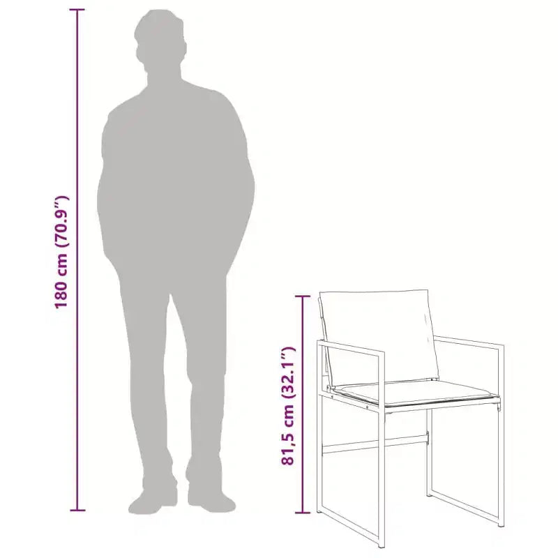 vidaXL Gartensitzgruppe mit Kissen, 13-teilig, schwarzes Textilene - platzsparendes Design mit Klappstühlen, UV-beständig, Tisch aus gehärtetem Glas