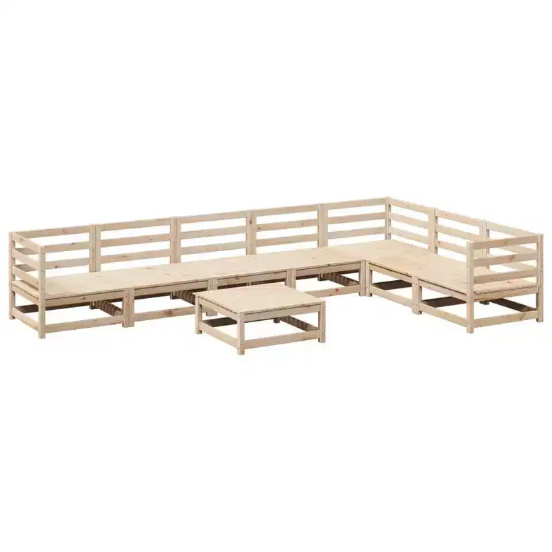 Set da giardino vidaXL con divano modulare componibile in legno massello di pino - pino naturale, senza cuscini