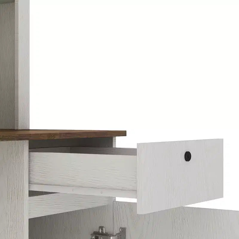 Bureau d'ordinateur moderne de 51.18IN avec rehausseur et bibliothèque, bureau avec nombreux rangements, bureau d'écriture pour le travail et la lecture