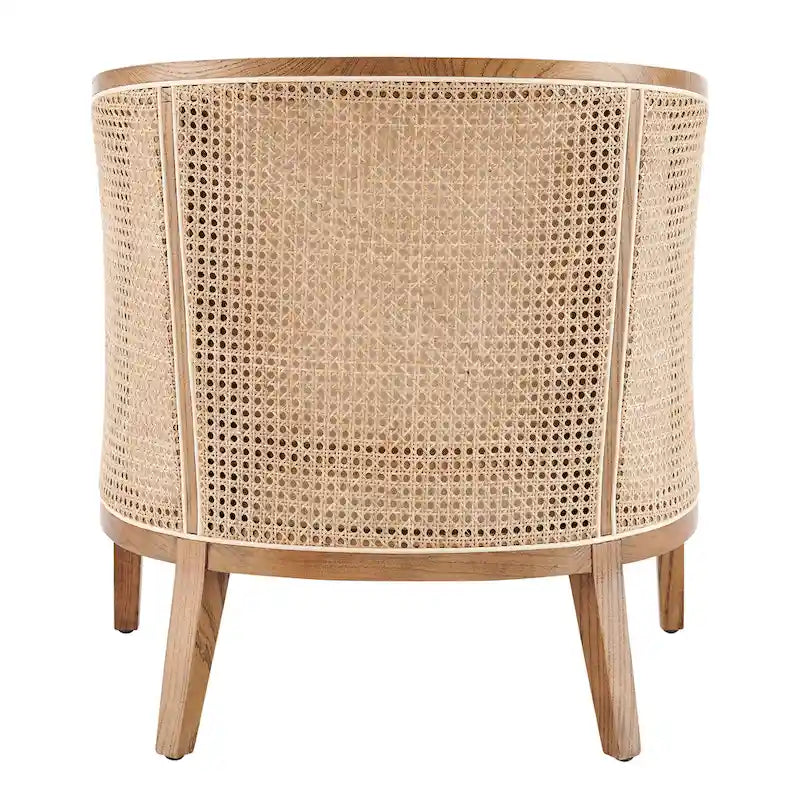 Tillman linnen fauteuil met rotan