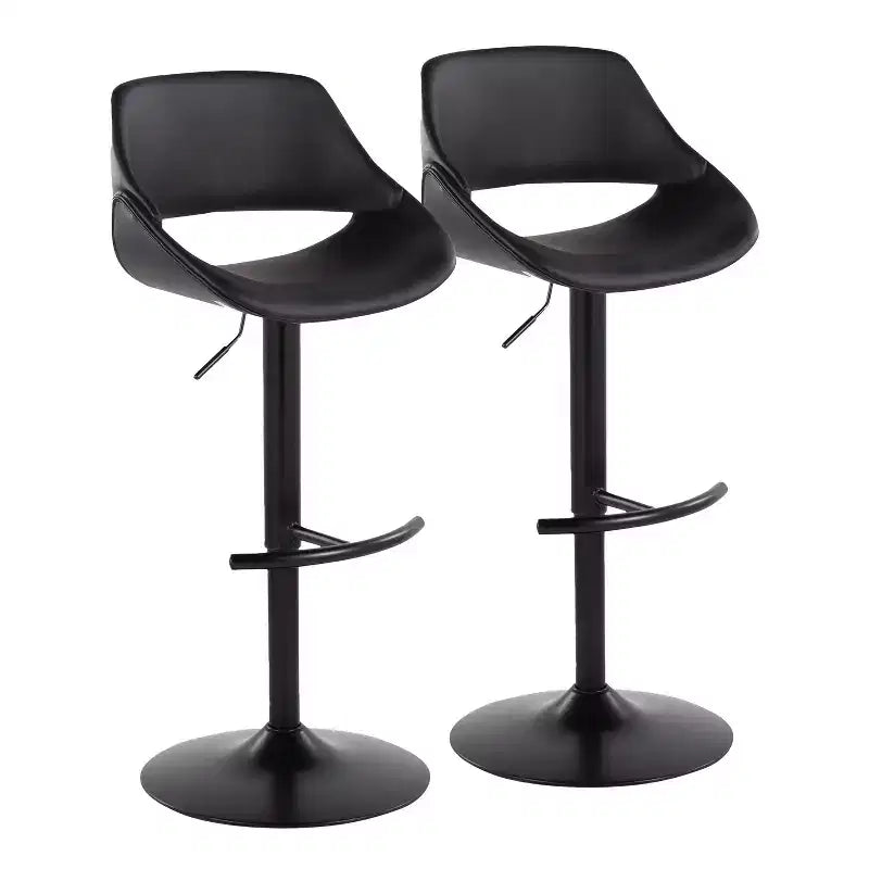 LumiSource Set aus 2 höhenverstellbaren Fabrico-Barhockern aus PU
