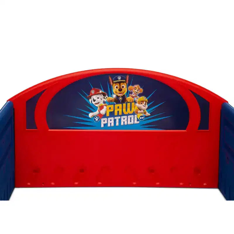 Delta Children Kunststoff-Kleinkinderbett zum Schlafen und Spielen mit integrierten Schutzgittern - PAW Patrol
