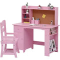 Bureau et chaise pour enfant, ensemble pour garçons et filles, bureau d'écriture en bois avec bibliothèque, tableau d'affichage, placard et tiroir, pour les 3-8 ans