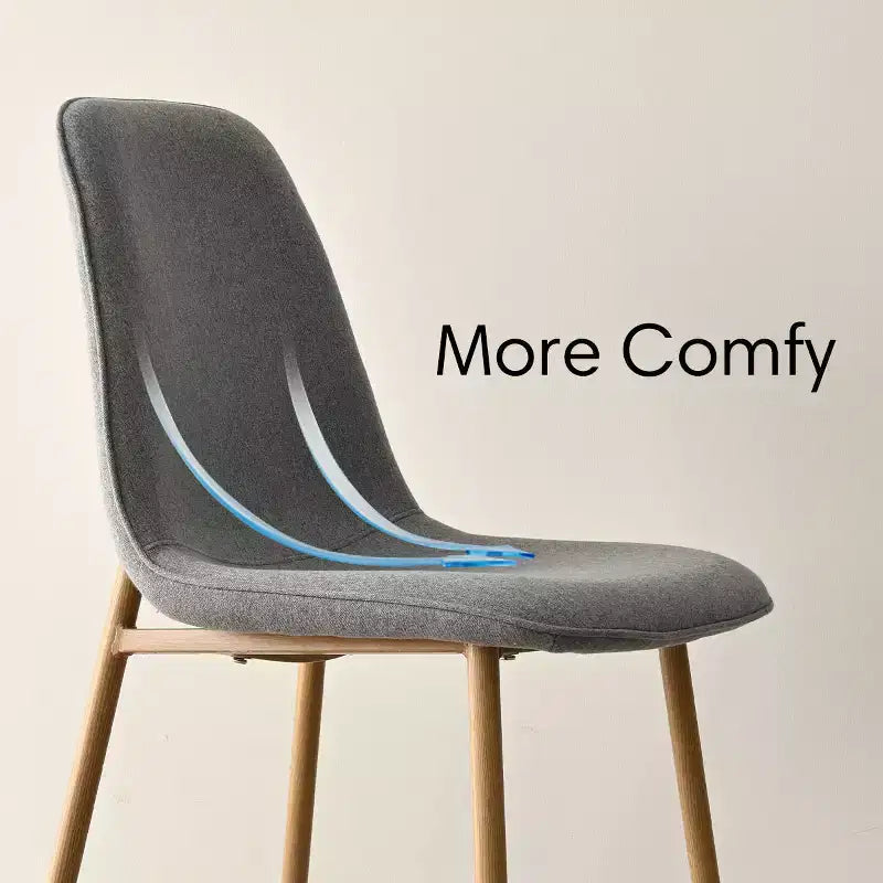 Ensemble de salle à manger rond 5 pièces, table à piètement central de 37 avec plateau effet bois et chaises courbes rembourrées, style moderne-Panipeachy