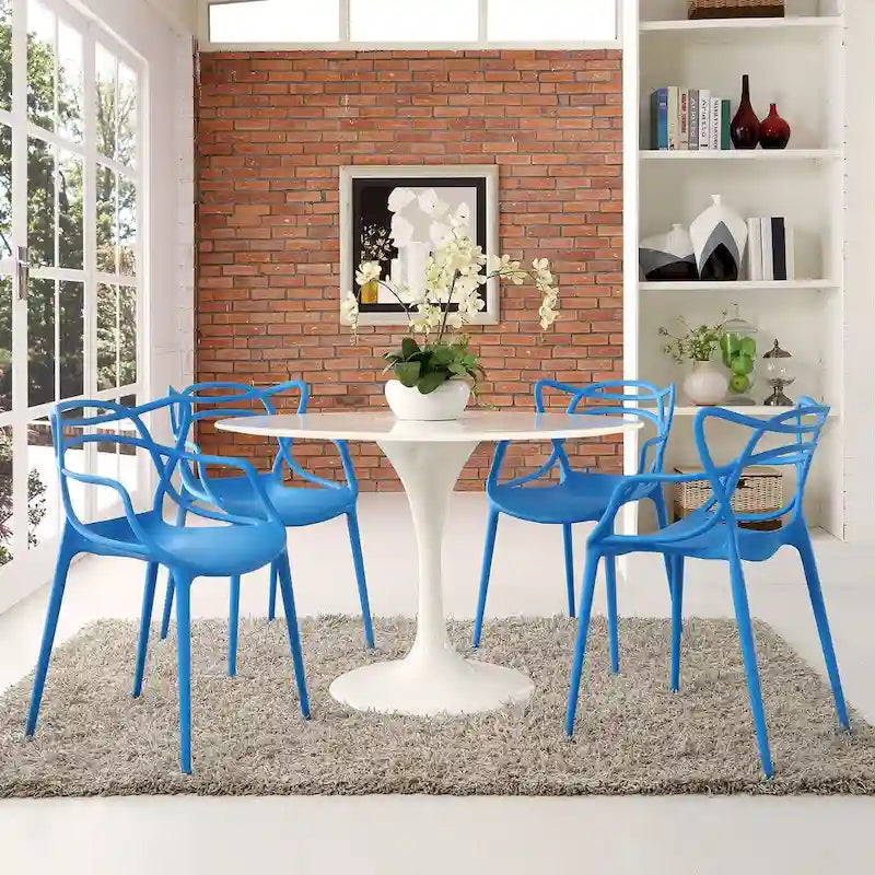 4er-Set Stühle aus geflochtenem Kunststoff