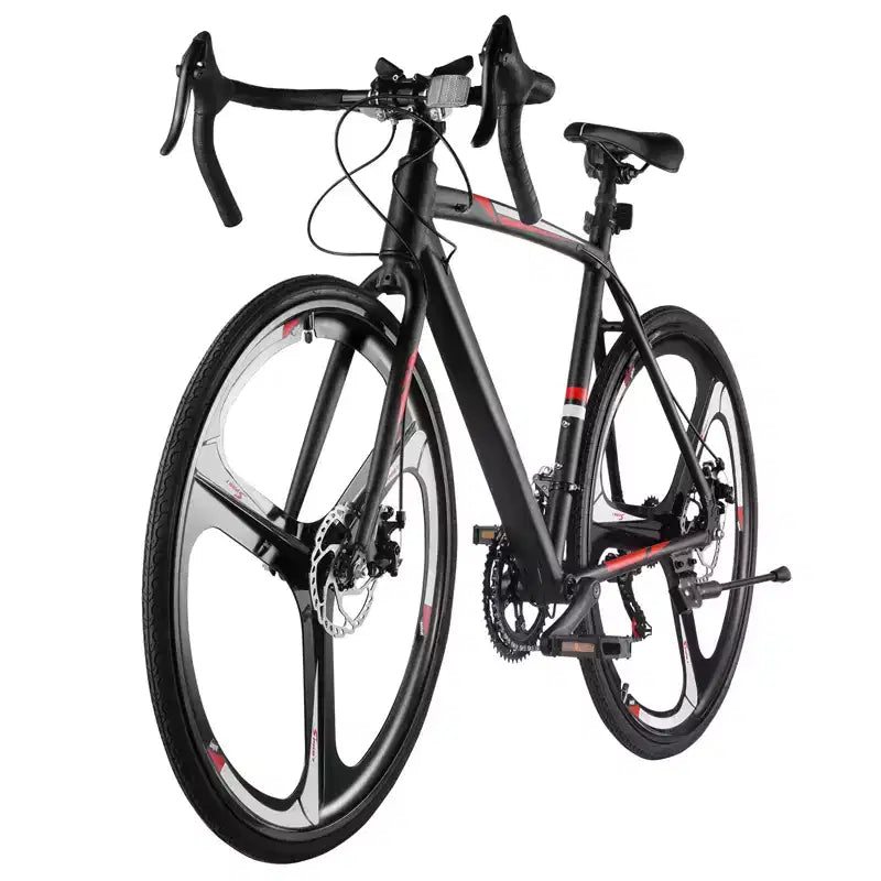 VEVOR Rennrad, 700C-Räder, SHIMANO-Antrieb mit 14 Gängen, City-Pendlerrad mit Aluminiumrahmen, Rennlenker, Schwarz