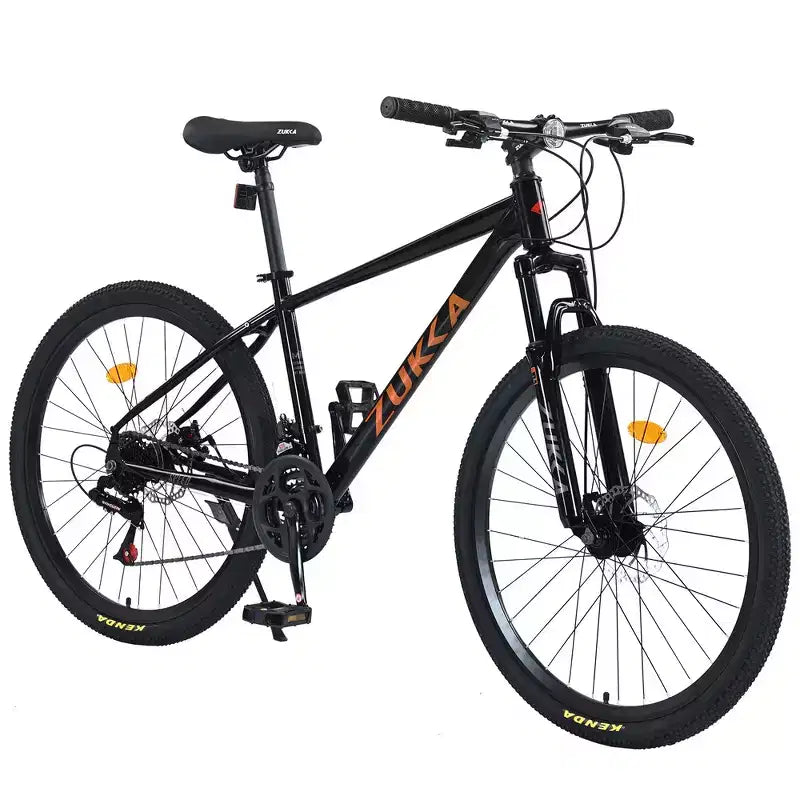 Whisen 26 geveerde mountainbike met derailleur achter met 8 versnellingen, voorvork, KENDA-banden en dubbele schijfremmen