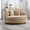 Fauteuil canapé moderne rond de style tonneau avec 5 coussins et pouf en option