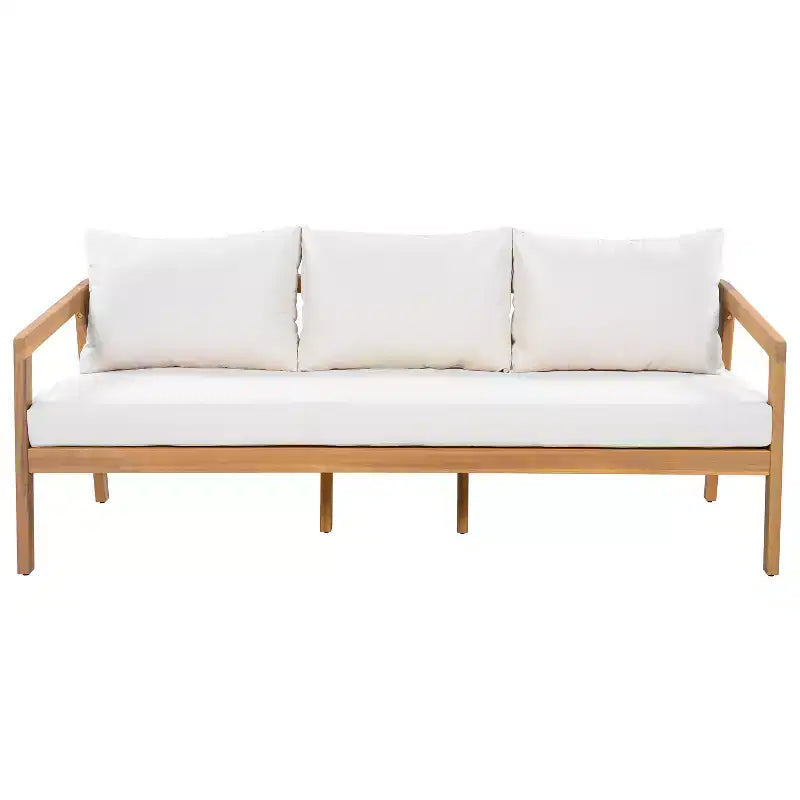 Ensemble de sièges moderne Sunny de Christopher Knight Home, 5 pièces en acacia, avec table rectangulaire à lattes et 7 places