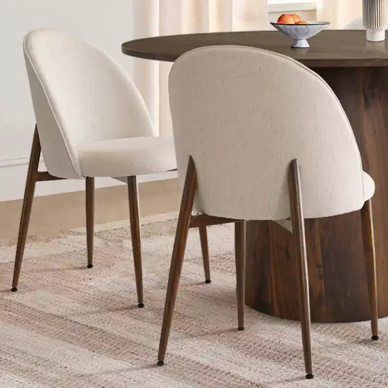 5-teiliges rundes Esszimmer-Set, 46-Zoll-Sockeltisch in Walnusston und gepolsterte Stühle ohne Armlehnen, für Frühstücksecken-Panipeachy