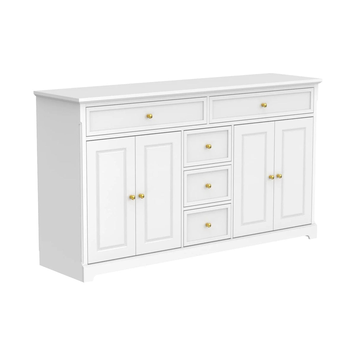 Credenza a buffet bianca da 59.1, stile moderno contemporaneo di metà secolo, laccata