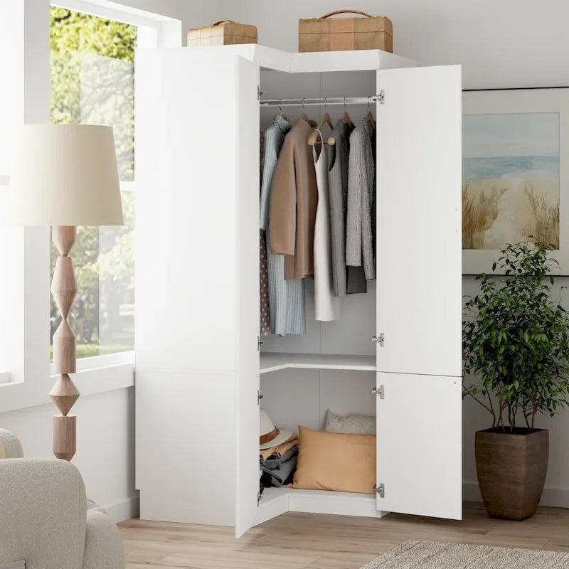 Kleiderschrank mit Kleiderstange und 4 Schubladen, viel Stauraum