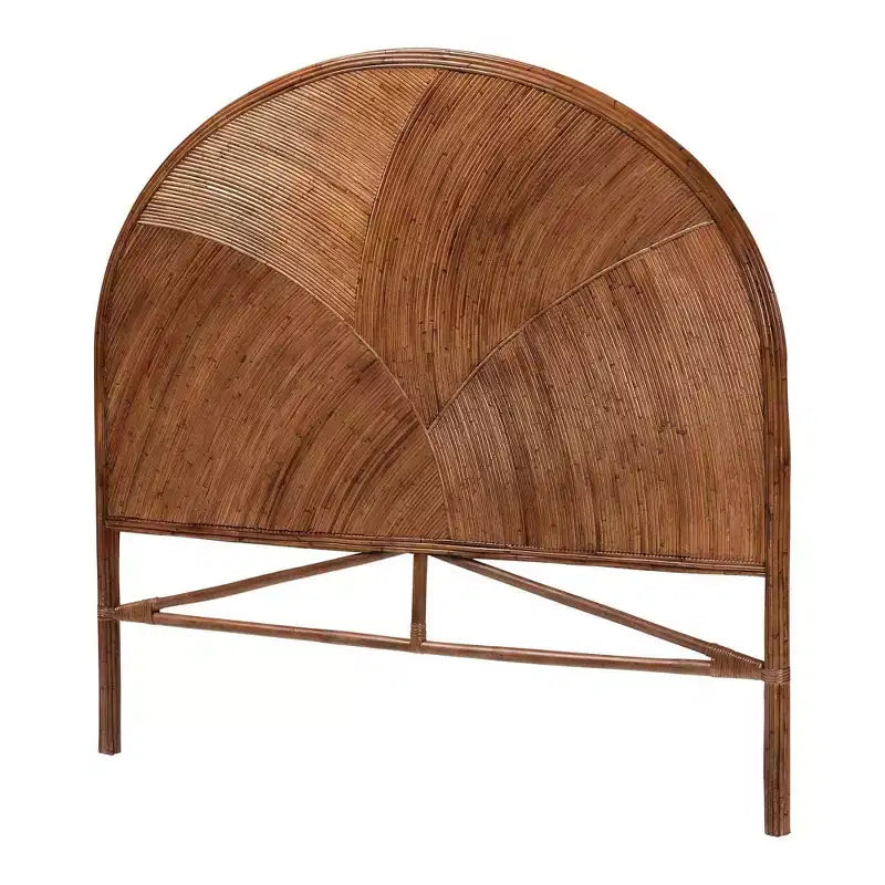 bali & pari Queen Seana Rattan Standalone Headboard Dark Brown: No Assembly, MDF Frame, Spot Clean