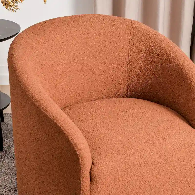 Fauteuil pivotant tonneau KINWELL 32 W rembourré en bouclé (lot de 2)