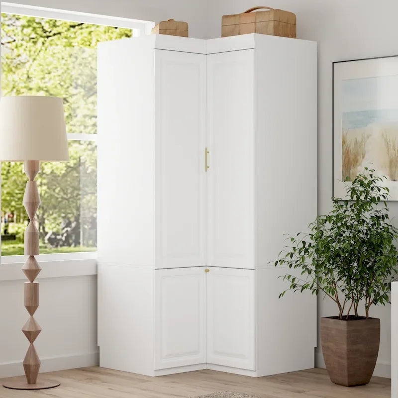 93.9H/74.2H Kleiderschrank, Garderobenschrank mit Kleiderstange, Schubladen und Stauraum