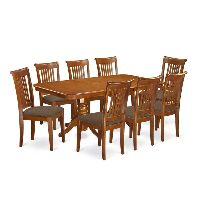 Esszimmer-Set mit handgefertigtem Tisch und Stühlen aus Massivholz sowie Einlegeplatte