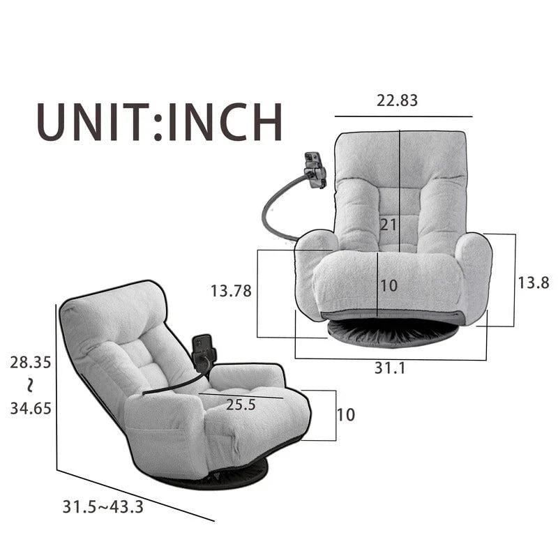 Reclining Ergonomic Swiveling Floor Game Chair