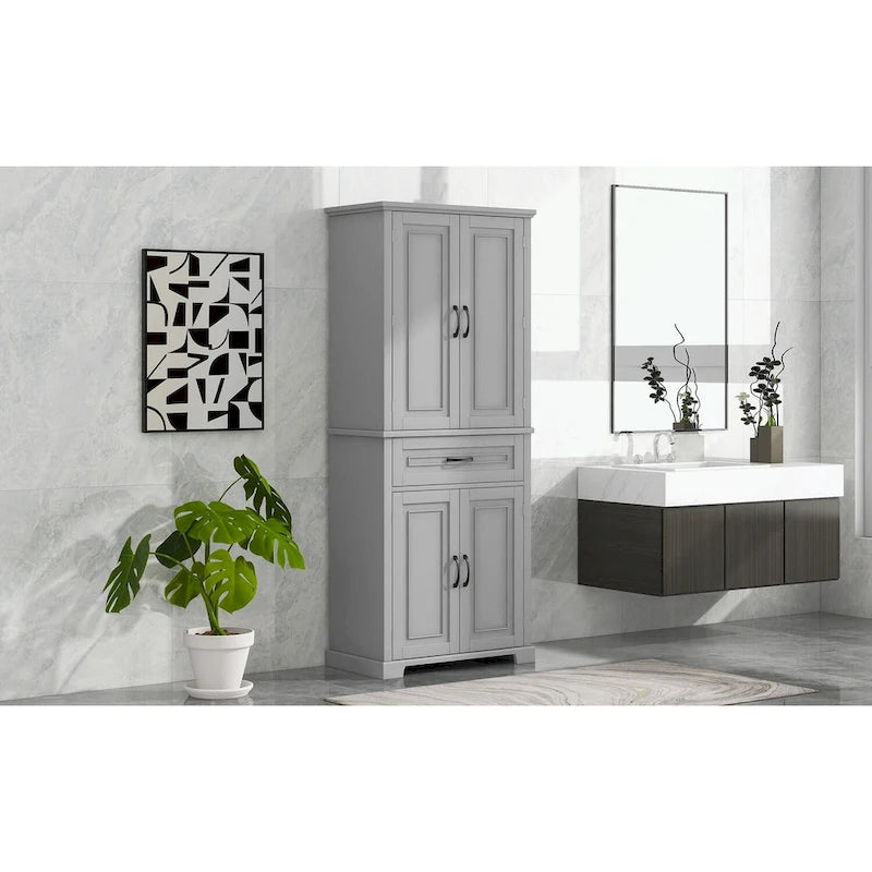 Meuble de rangement de salle de bain avec portes et tiroir