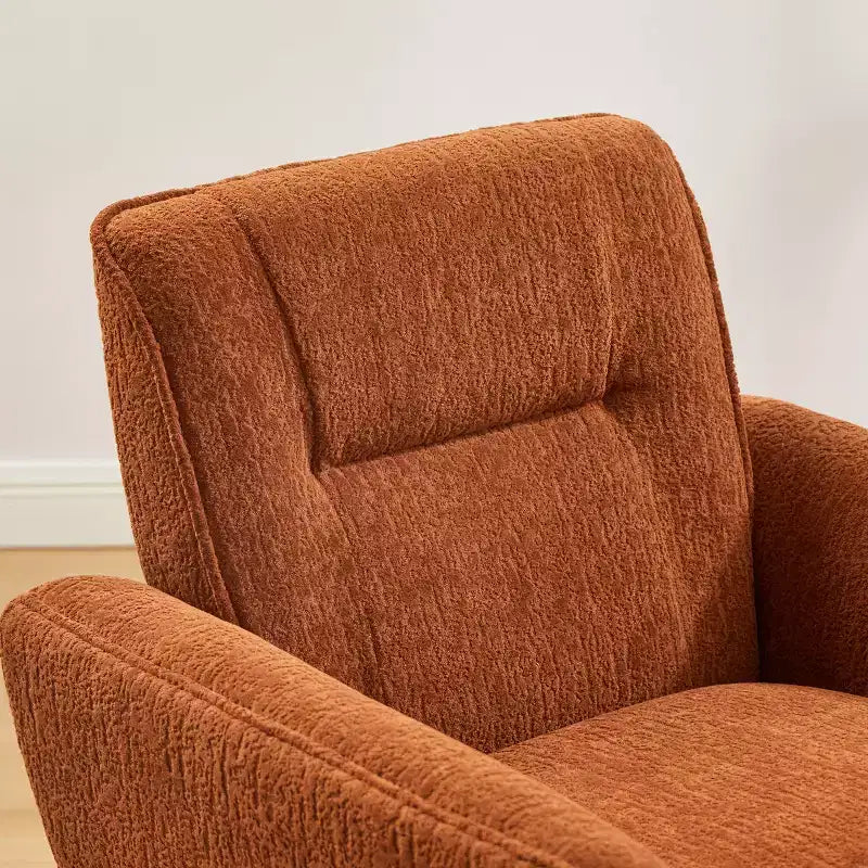 Fauteuil d'appoint confortable en flanelle jacquard Art Leon avec pieds en bois