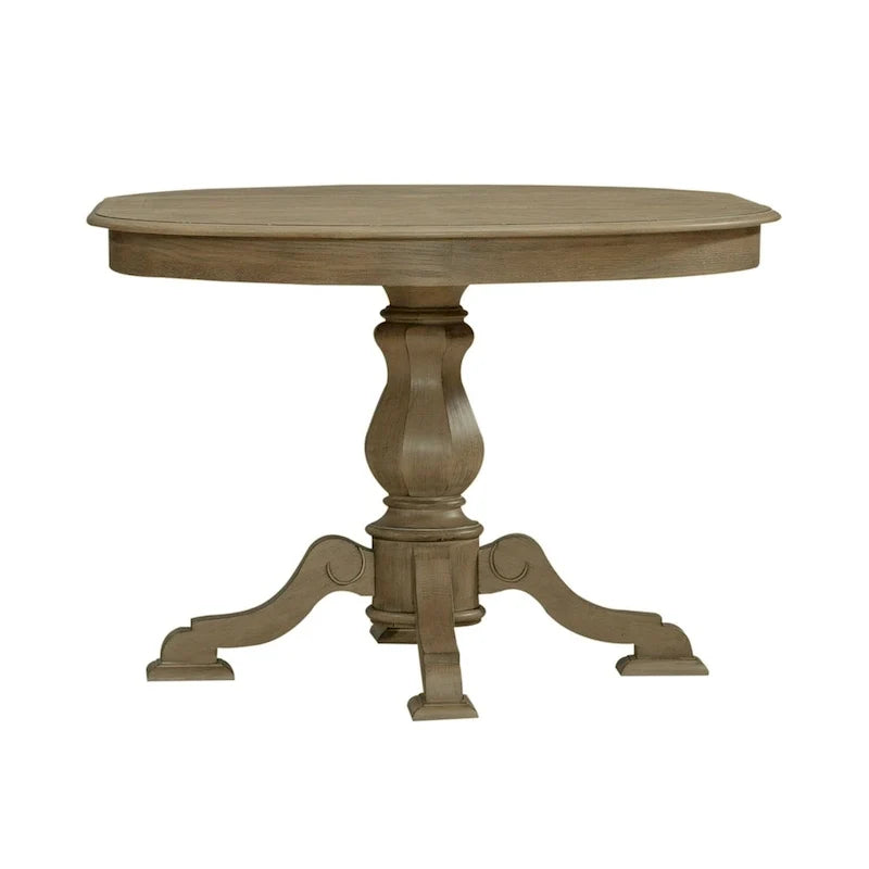 Ronde eettafel met voet in Magnolia Manor-stijl en uitschuifbare bladen - 2 afwerkingen