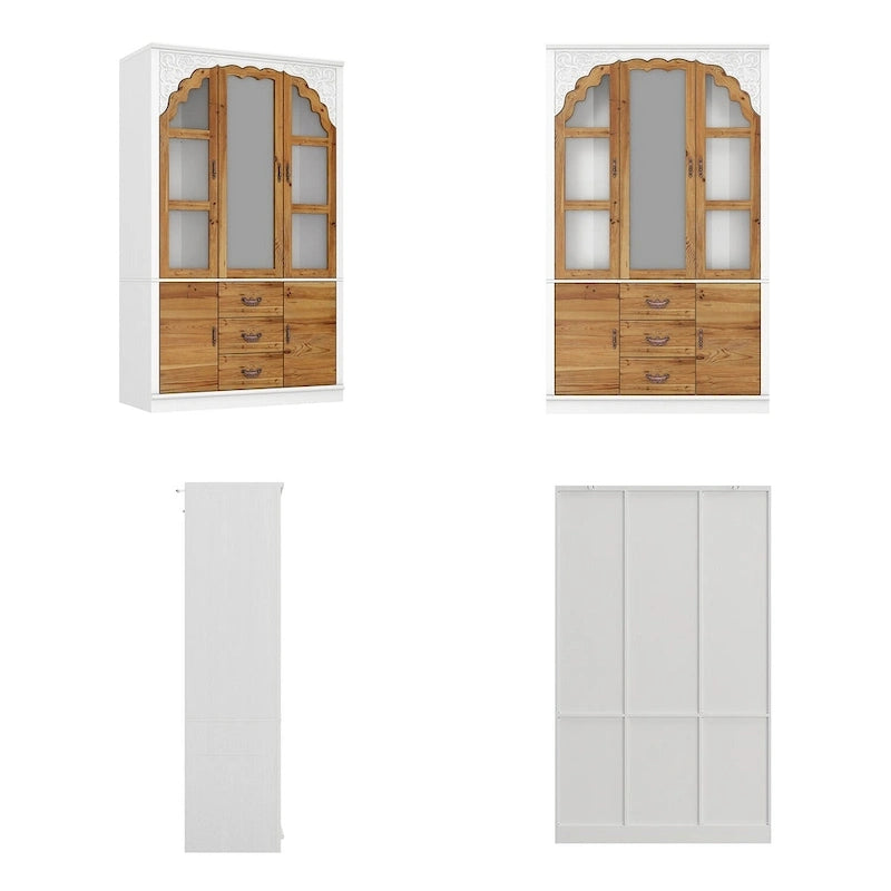 Set vintage composto da due ampi armadi guardaroba con dettagli in metallo