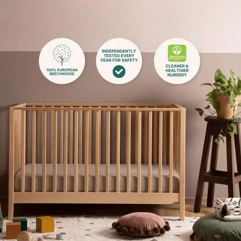 3-in-1-Umbaubett, massives Buchenholz, GREENGUARD Gold-zertifiziert, hergestellt in Italien