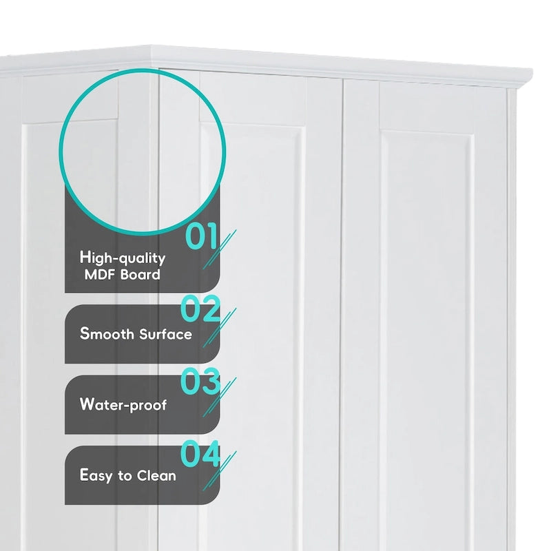Badezimmerschrank mit zwei Türen, verstellbarem Einlegeboden und MDF-Platte