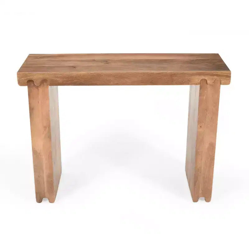 Consolle e tavolino da ingresso Whisen in legno di mango, stile rustico minimalista, con piano spesso