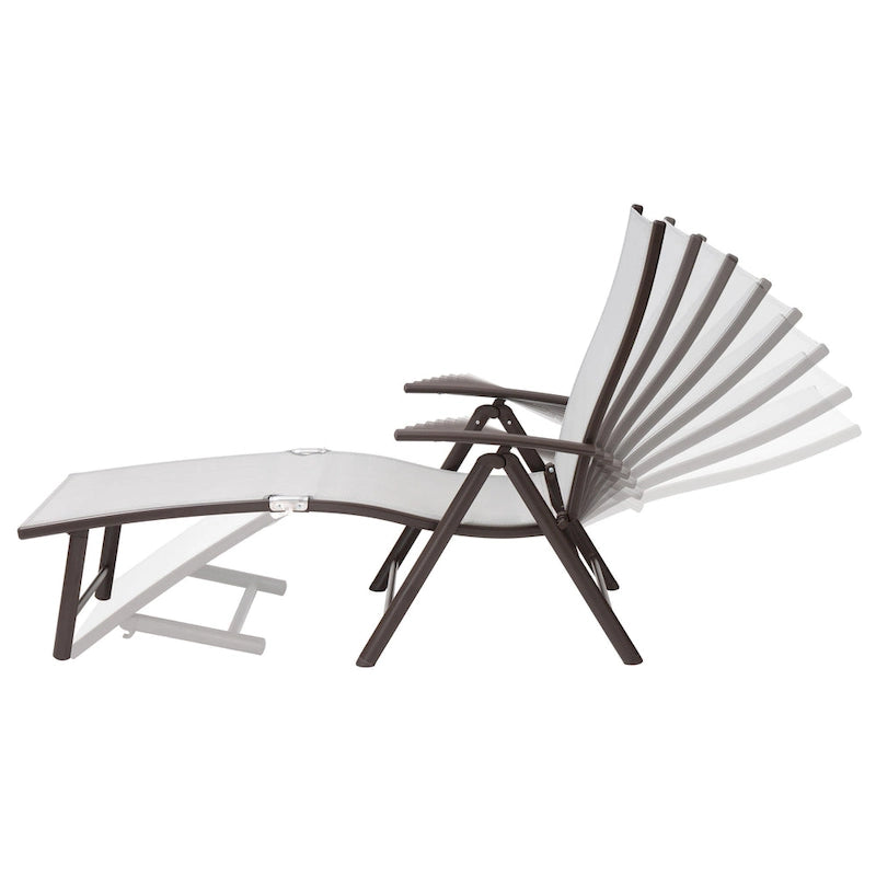 Pellebant 2er-Set verstellbare Gartenliegen aus Aluminium - N/A