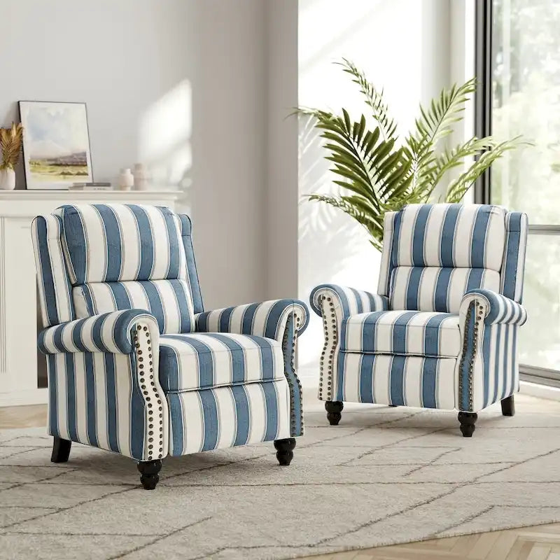 Set mit 2 modernen Relaxsesseln mit gepolstertem Sitz aus Kunstleder/Stoff