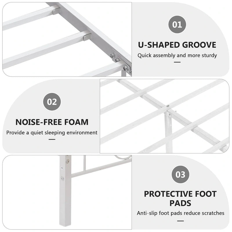 Javlergo Victoria metalen bedframe met hoofdbord en voetbord