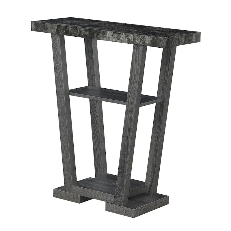 Newport V-consoletafel met planken van Convenience Concepts