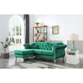 Hollywood-fluwelen bank met omkeerbare chaise longue