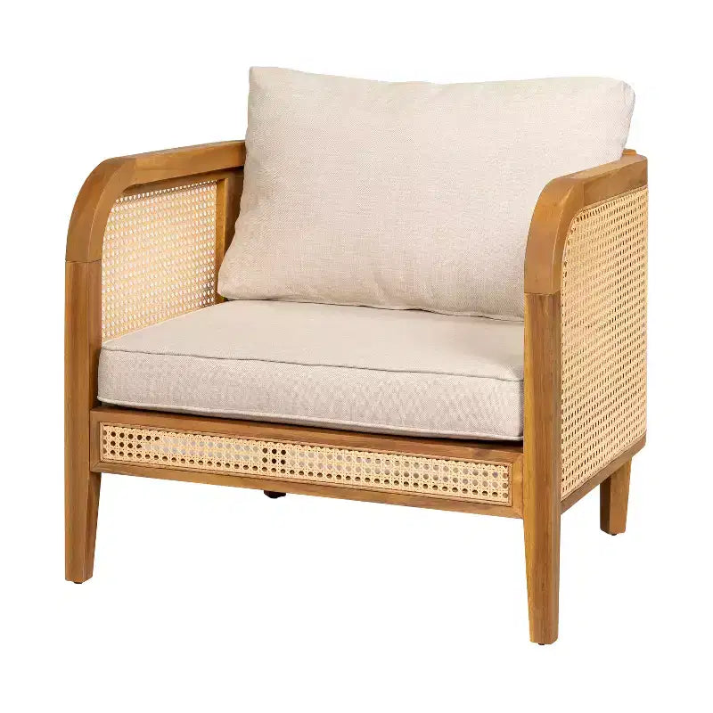 Christopher Knight Home Maciej 3-teiliges rustikales Outdoor-Sitzset aus Akazienholz und Rattan