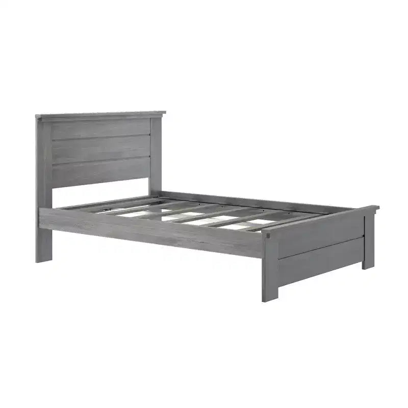Plank+Beam Farmhouse-Bettrahmen in voller Größe mit Kopfteil, Plattformbett aus Massivholz