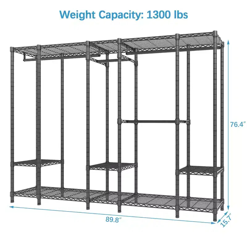 Extragroßer tragbarer Kleiderständer, besonders robust, maximale Belastung 1300 lbs