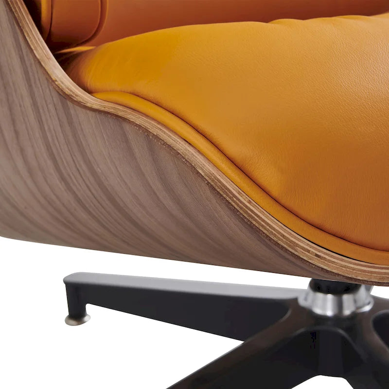 Poltrona reclinabile in pelle, stile moderno di metà secolo