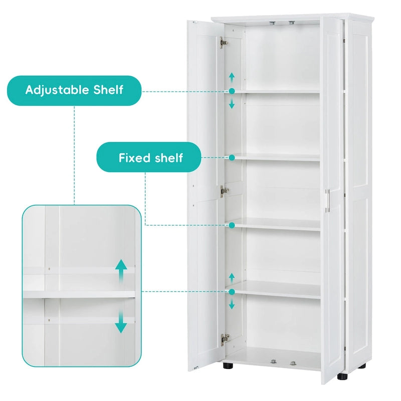 Badezimmerschrank mit zwei Türen, verstellbarem Einlegeboden und MDF-Platte
