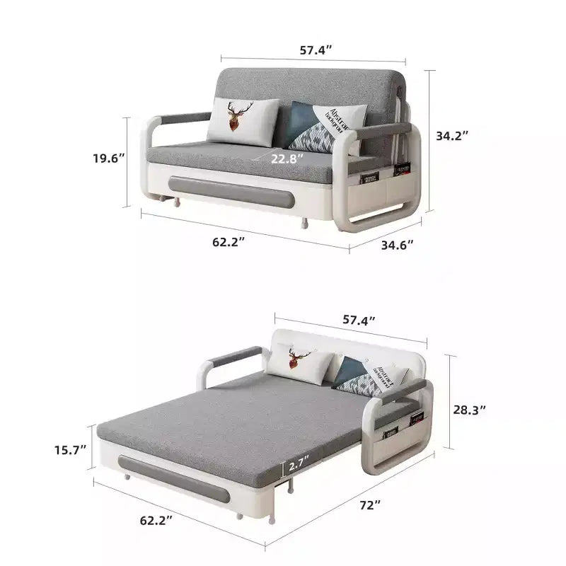 Luck Live moderne slaapbank van 62.2in, multifunctionele slaapbank met opbergruimte