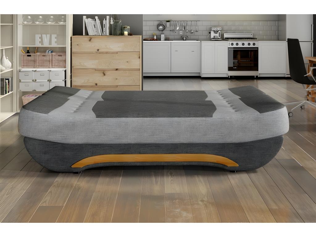 3-Sitzer-Schlafsofa mit Stauraum - zweifarbig Anthrazit / Rot - aus hochwertigem Stoff EWIN