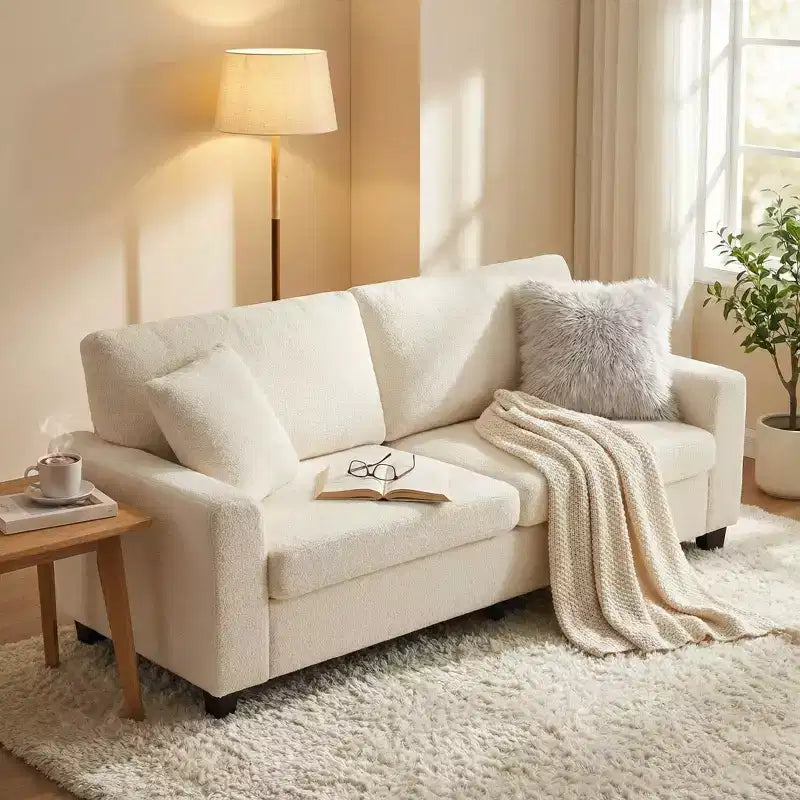 Modernes 3-Sitzer-Sofa, 83W, mit tiefer Sitzfläche, weichem Stoff, breiten Armlehnen und abnehmbarem, waschbarem Kissenbezug