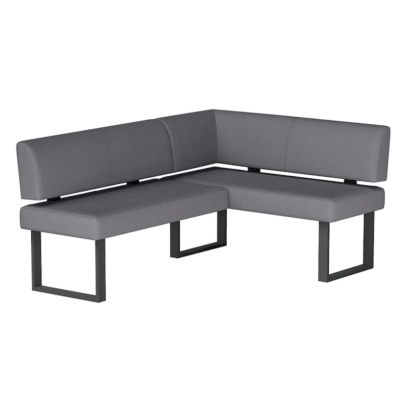 Somette Lillian 3-teiliges Esszimmer-Set in glänzendem Grau mit Esstisch, Essecke und Sitzbank