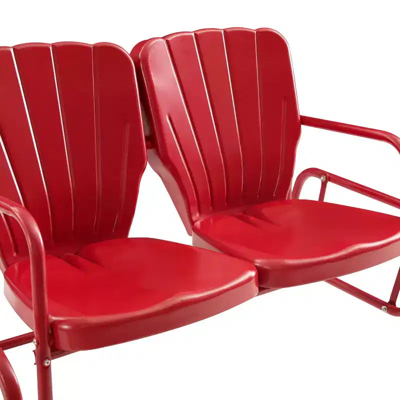Ridgeland 4pc Outdoor Metal Conversation Set - Red - Crosley
