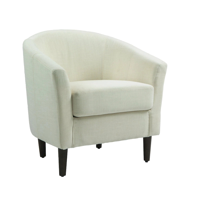 Poltrone d'accento moderne a barile, accoglienti, con braccioli, stile club