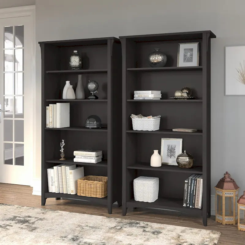 Hoge Salinas-boekenkast met 5 planken (set van 2) van Bush Furniture