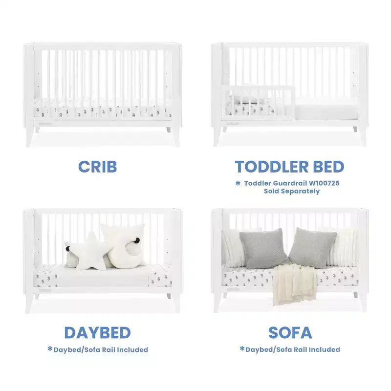 Delta Children Ollie 4-in-1-Umbaubabybett mit Umbaumöglichkeit zum Tagesbett